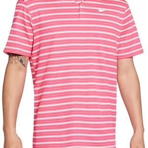 NWT Nike Men’s Victory Stripe Golf Polo - Hyper Pink/watermelon